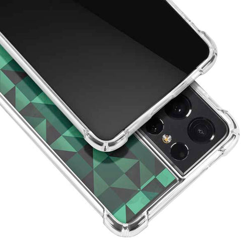 Black & Green Galaxy S21 Ultra 5G Clear Case