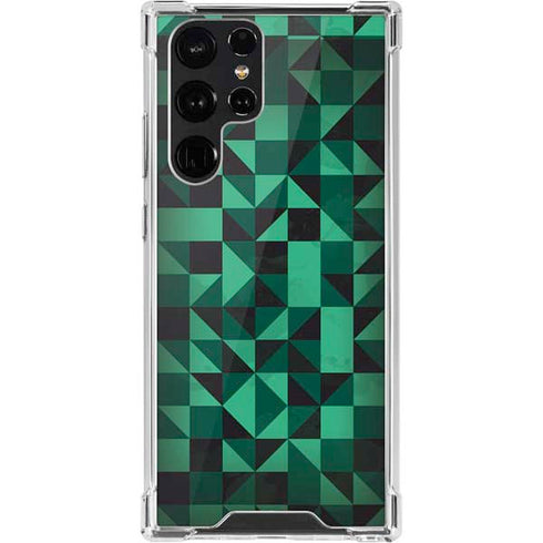 Black & Green Galaxy S22 Ultra Clear Case