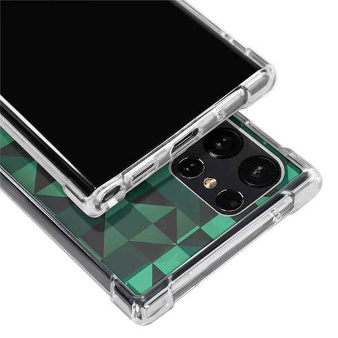 Black & Green Galaxy S22 Ultra Clear Case