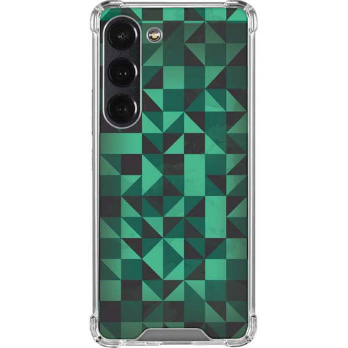Black & Green Galaxy S23 Clear Case