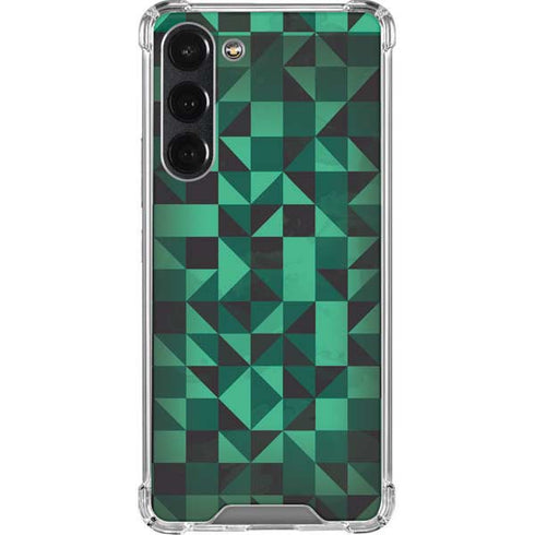 Black & Green Galaxy S23 Plus Clear Case