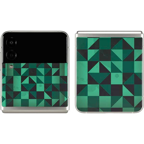 Black & Green Galaxy Z Flip3 5G Skin