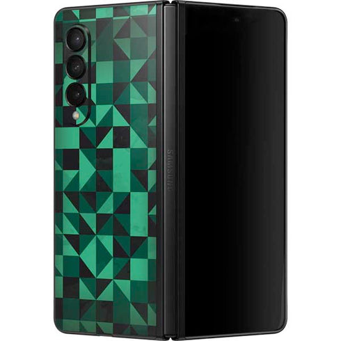 Black & Green Galaxy Z Fold3 5G Skin