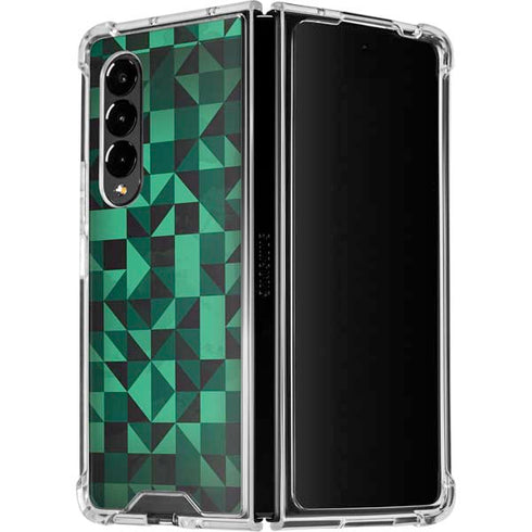 Black & Green Galaxy Z Fold4 5G Clear Case