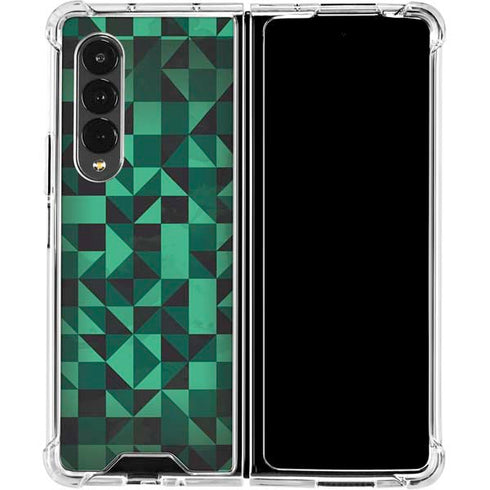 Black & Green Galaxy Z Fold4 5G Clear Case