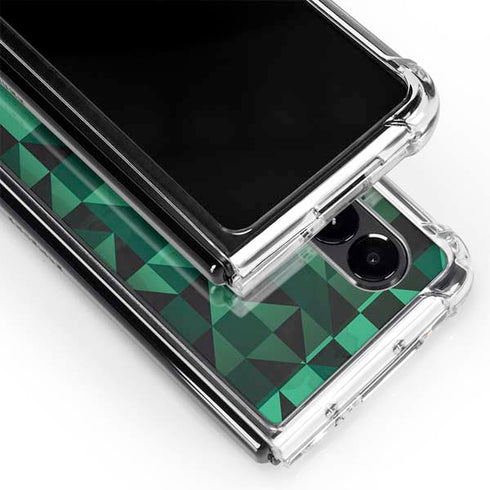 Black & Green Galaxy Z Fold4 5G Clear Case