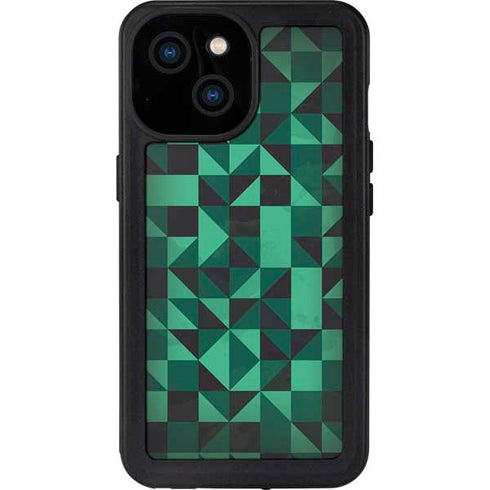 Black & Green iPhone 13 Mini Waterproof Case