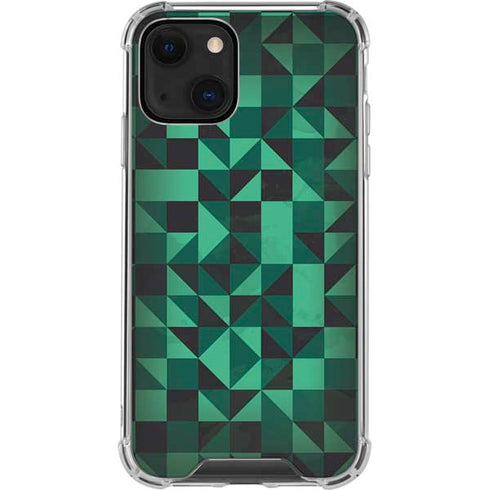 Black & Green iPhone 14 Plus Clear Case