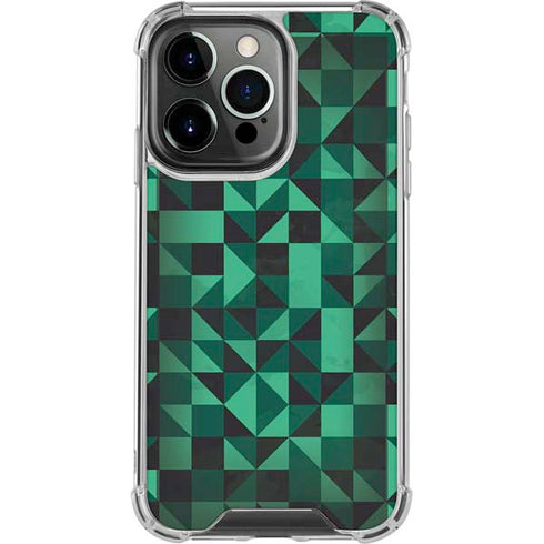 Black & Green iPhone 15 Pro Clear Case