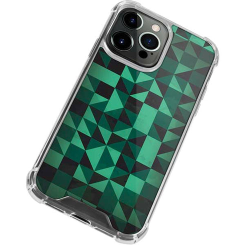 Black & Green iPhone 15 Pro Clear Case