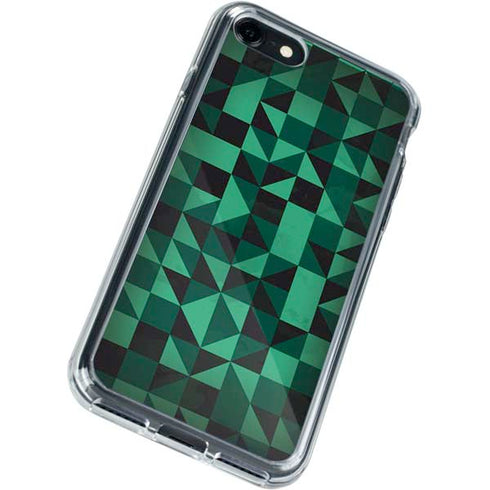 Black & Green iPhone SE (2nd & 3rd Gen) Clear Case