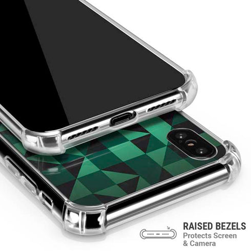 Black & Green iPhone XS Max Clear Case