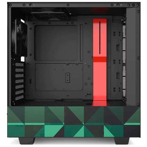 Black & Green NZXT H510 Compact ATX Mid-Tower Case Skin