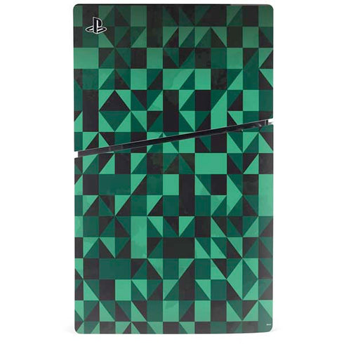 Black & Green PS5 Slim Disk Console Skin