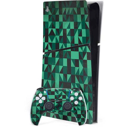 Black & Green PS5 Slim Digital Edition Console Skin