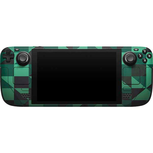 Black & Green Steam Deck Handheld Gaming Computer Skin