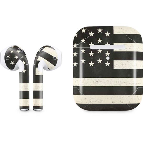 Black & White USA Flag Apple AirPods 2 Skin