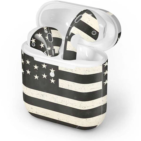 Black & White USA Flag Apple AirPods 2 Skin