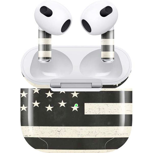 Black & White USA Flag Apple AirPods (3rd Gen 2021) Skin