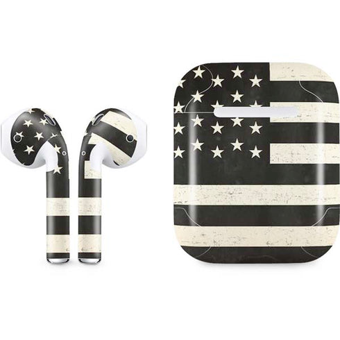 Black & White USA Flag Apple AirPods Skin