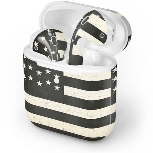 Black & White USA Flag Apple AirPods Skin