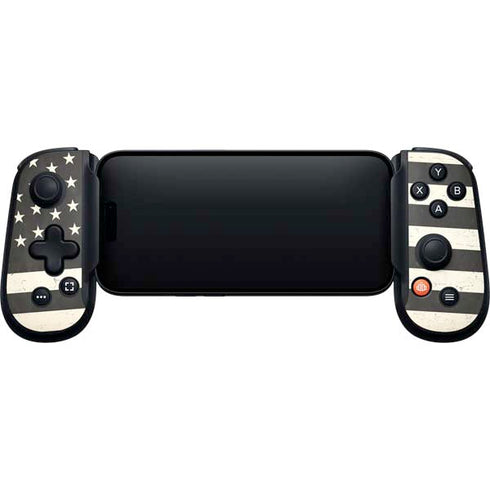 Black & White USA Flag Backbone One for iPhone Game Controller Skin