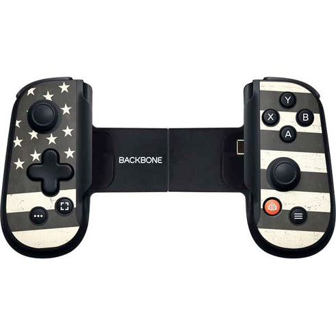 Black & White USA Flag Backbone One for iPhone Game Controller Skin