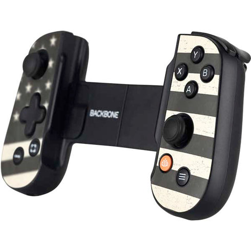 Black & White USA Flag Backbone One for iPhone Game Controller Skin