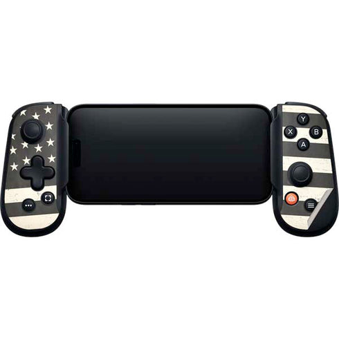 Black & White USA Flag Backbone One for iPhone Game Controller Skin