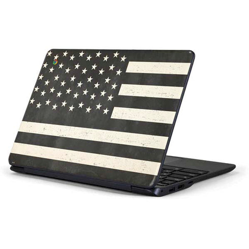 Black & White USA Flag Samsung Chromebook Skin