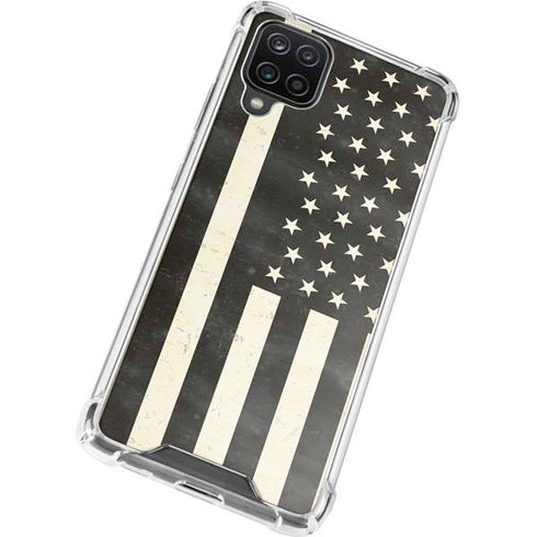 Black & White USA Flag Galaxy A12 Clear Case