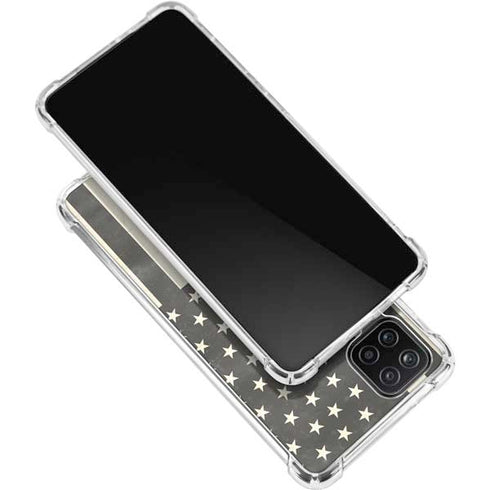 Black & White USA Flag Galaxy A12 Clear Case