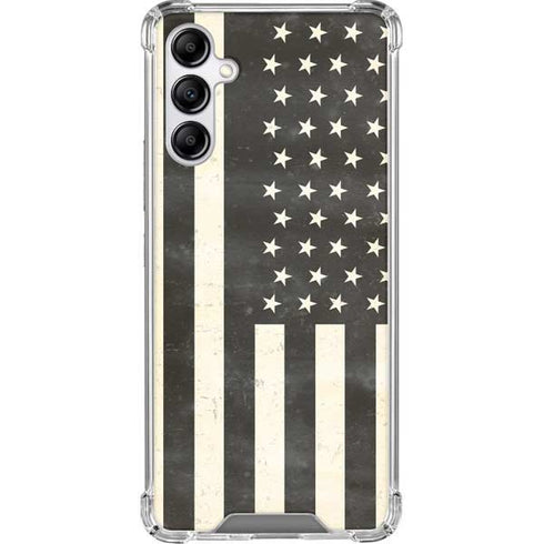 Black & White USA Flag Galaxy A14 5G Clear Case