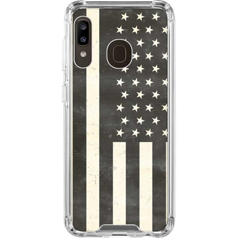 Black & White USA Flag Galaxy A30 Clear Case