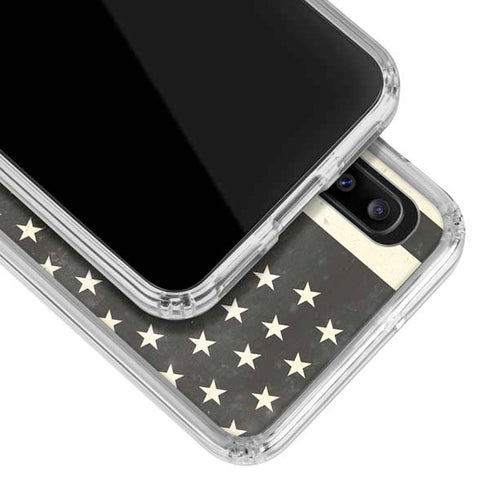 Black & White USA Flag Galaxy A30 Clear Case