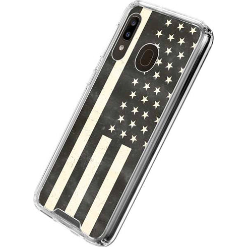 Black & White USA Flag Galaxy A30 Clear Case