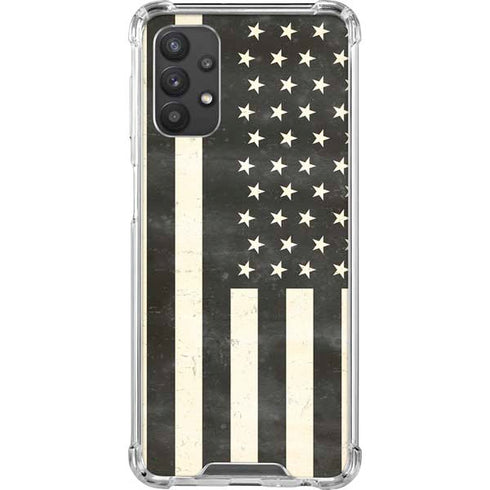 Black & White USA Flag Galaxy A32 5G Clear Case