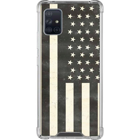 Black & White USA Flag Galaxy A51 5G Clear Case