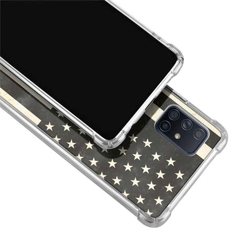 Black & White USA Flag Galaxy A51 5G Clear Case