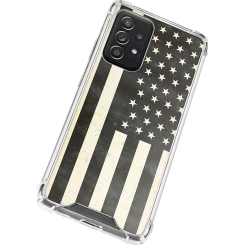 Black & White USA Flag Galaxy A52 5G Clear Case