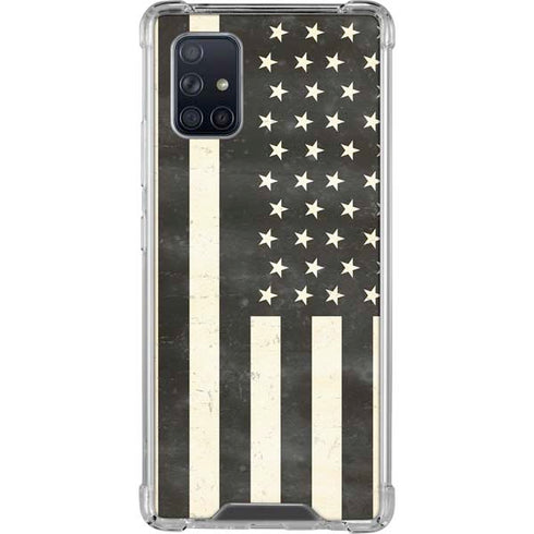 Black & White USA Flag Galaxy A71 5G Clear Case