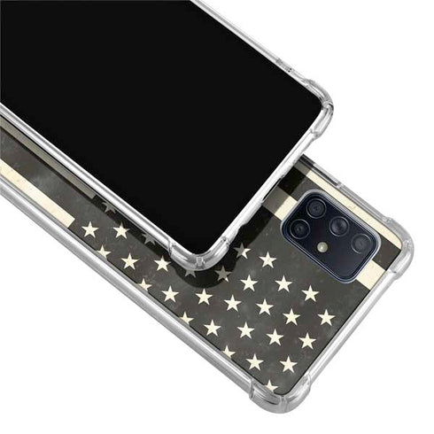 Black & White USA Flag Galaxy A71 5G Clear Case