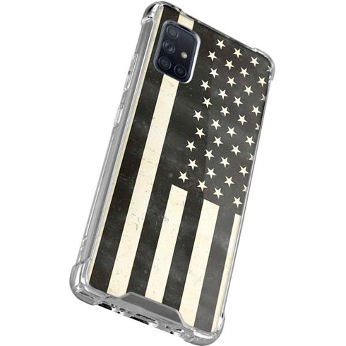 Black & White USA Flag Galaxy A71 5G Clear Case