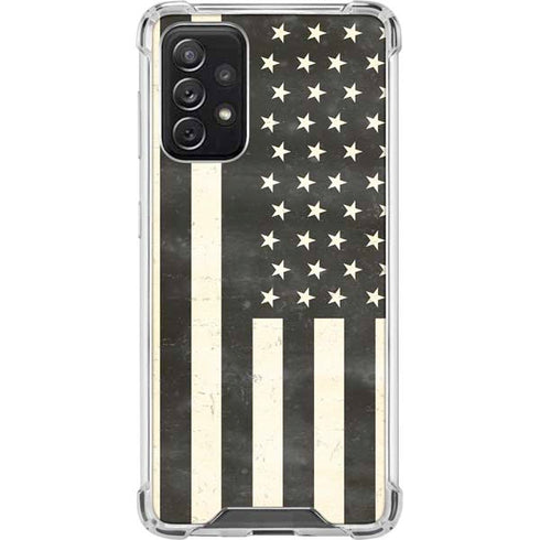 Black & White USA Flag Galaxy A72 5G Clear Case