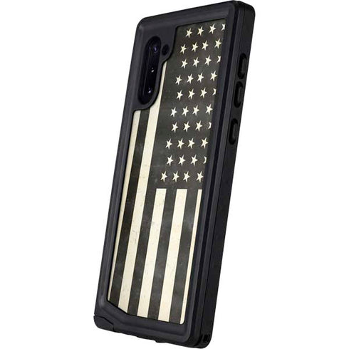 Black & White USA Flag Galaxy Note 10 Waterproof Case