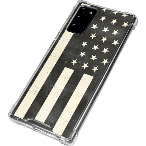 Black & White USA Flag Galaxy Note20 5G Clear Case
