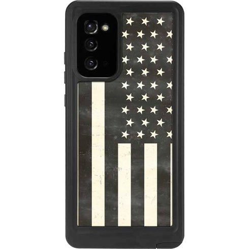 Black & White USA Flag Galaxy Note20 5G Waterproof Case
