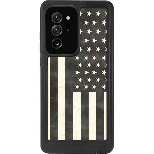 Black & White USA Flag Galaxy Note20 Ultra 5G Waterproof Case