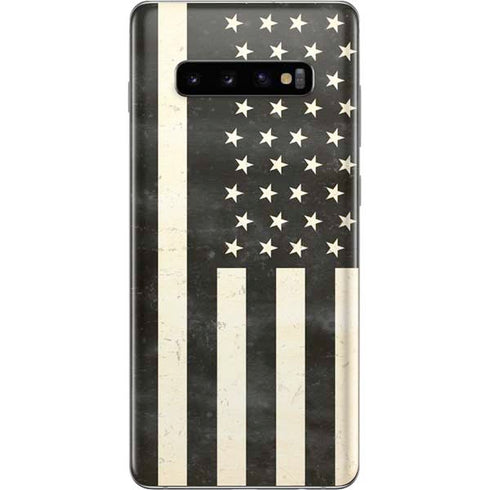 Black & White USA Flag Galaxy S10 Plus Skin