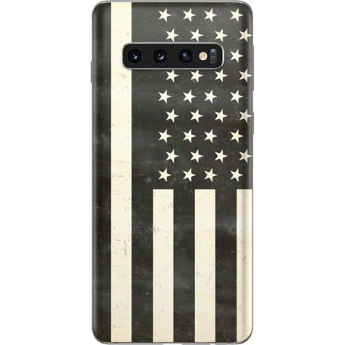 Black & White USA Flag Galaxy S10 Skin
